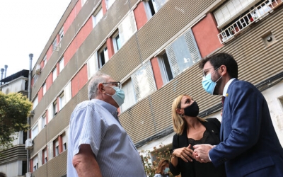 Eva Menor i Pere Aragonès a Badia aquest matí | ACN 